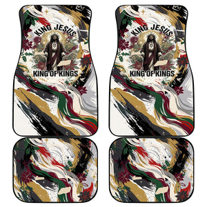 King Jesus Black Christmas Car Mats Religious Christian Faith Nativity Poinsettia