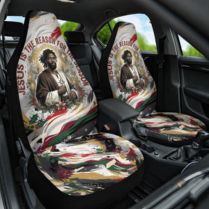 King Jesus Black Christmas Car Seat Cover Religious Christian Faith Nativity Poinsettia