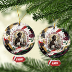 King Jesus Black Christmas Ceramic Ornament Religious Christian Faith Nativity Poinsettia