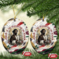 King Jesus Black Christmas Ceramic Ornament Religious Christian Faith Nativity Poinsettia