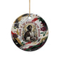 King Jesus Black Christmas Ceramic Ornament Religious Christian Faith Nativity Poinsettia