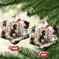 King Jesus Black Christmas Ceramic Ornament Religious Christian Faith Nativity Poinsettia
