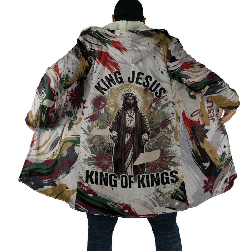 King Jesus Black Christmas Cloak Religious Christian Faith Nativity Poinsettia