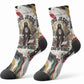 King Jesus Black Christmas Crew Socks Religious Christian Faith Nativity Poinsettia
