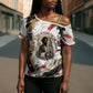 King Jesus Black Christmas Cross Shoulder Shirt Religious Christian Faith Nativity Poinsettia