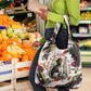 King Jesus Black Christmas Grocery Bag Religious Christian Faith Nativity Poinsettia