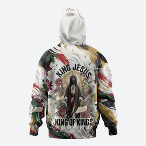 King Jesus Black Christmas Hoodie Religious Christian Faith Nativity Poinsettia