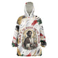 King Jesus Black Christmas Kid Wearable Blanket Hoodie Religious Christian Faith Nativity Poinsettia