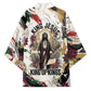 King Jesus Black Christmas Kimono Religious Christian Faith Nativity Poinsettia