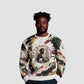 King Jesus Black Christmas Ugly Christmas Sweater Religious Christian Faith Nativity Poinsettia