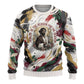 King Jesus Black Christmas Ugly Christmas Sweater Religious Christian Faith Nativity Poinsettia