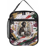 King Jesus Black Christmas Lunch Bag Religious Christian Faith Nativity Poinsettia