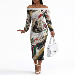 King Jesus Black Christmas Off The Shoulder Long Sleeve Dress Religious Christian Faith Nativity Poinsettia