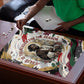 King Jesus Black Christmas Puzzle Religious Christian Faith Nativity Poinsettia