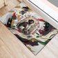 King Jesus Black Christmas Rubber Doormat Religious Christian Faith Nativity Poinsettia