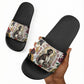 King Jesus Black Christmas Slide Sandals Religious Christian Faith Nativity Poinsettia