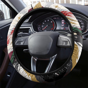 King Jesus Black Christmas Steering Wheel Cover Religious Christian Faith Nativity Poinsettia
