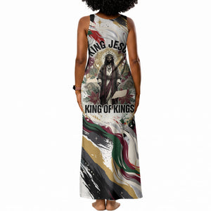 King Jesus Black Christmas Tank Maxi Dress Religious Christian Faith Nativity Poinsettia