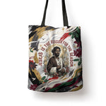 King Jesus Black Christmas Tote Bag Religious Christian Faith Nativity Poinsettia