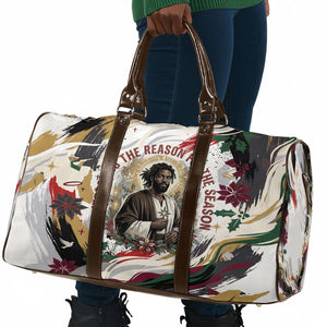 King Jesus Black Christmas Travel Bag Religious Christian Faith Nativity Poinsettia