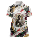 King Jesus Black Christmas Women Polo Shirt Religious Christian Faith Nativity Poinsettia