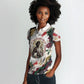 King Jesus Black Christmas Women Polo Shirt Religious Christian Faith Nativity Poinsettia