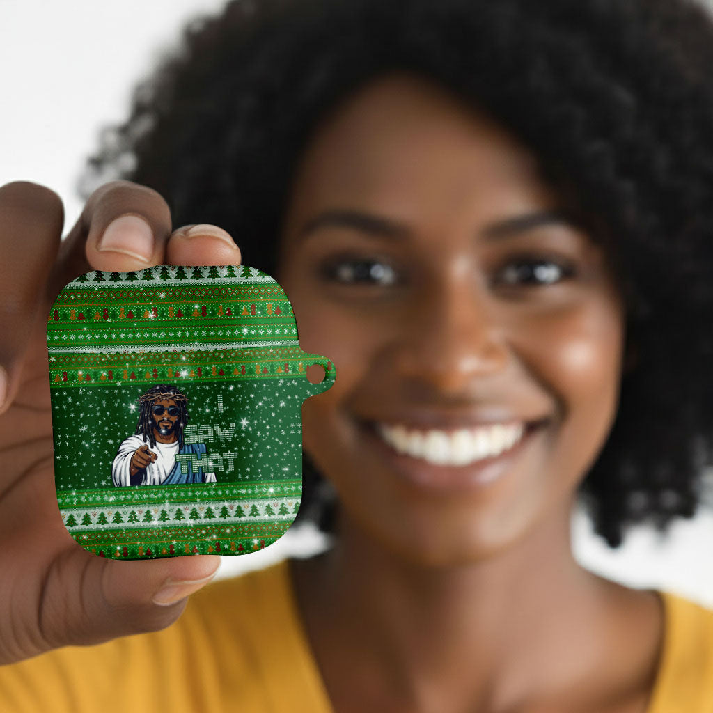 Black Jesus Merry Christmas AirPods Case Santa Claus Africa - Religious Faith Holiday