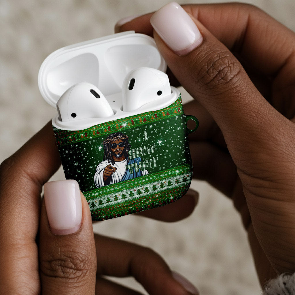 Black Jesus Merry Christmas AirPods Case Santa Claus Africa - Religious Faith Holiday