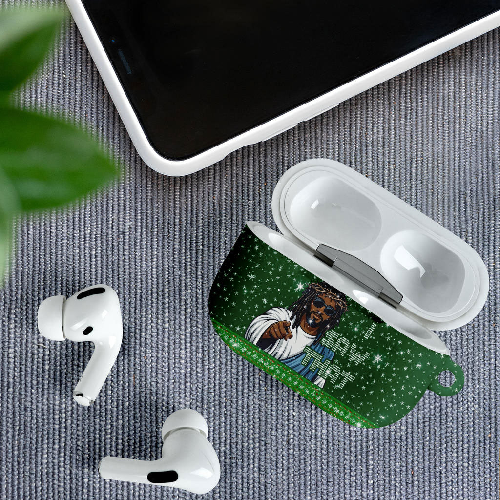Black Jesus Merry Christmas AirPods Case Santa Claus Africa - Religious Faith Holiday