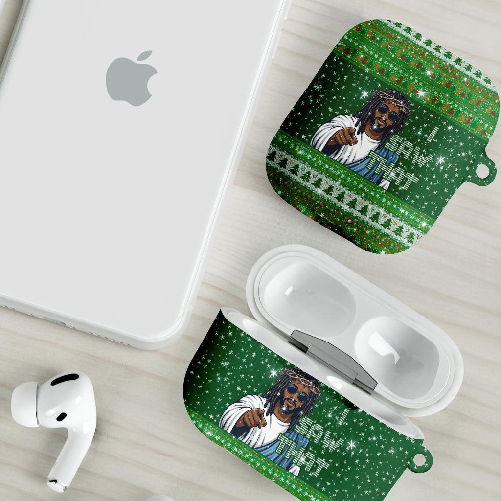 Black Jesus Merry Christmas AirPods Case Santa Claus Africa - Religious Faith Holiday