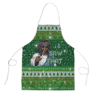 Black Jesus Merry Christmas Apron Santa Claus Africa - Religious Faith Holiday