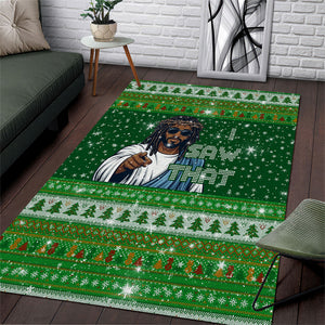 Black Jesus Merry Christmas Area Rug Santa Claus Africa - Religious Faith Holiday