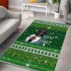 Black Jesus Merry Christmas Area Rug Santa Claus Africa - Religious Faith Holiday