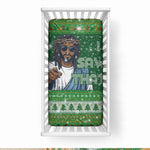 Black Jesus Merry Christmas Baby Bed Cover Santa Claus Africa - Religious Faith Holiday