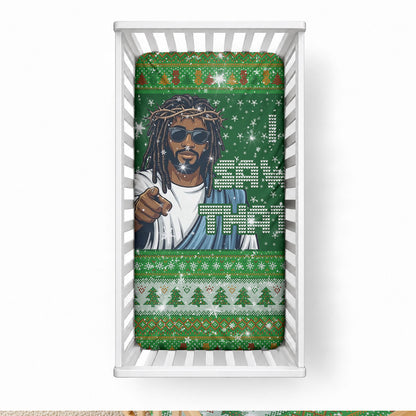 Black Jesus Merry Christmas Baby Bed Cover Santa Claus Africa - Religious Faith Holiday