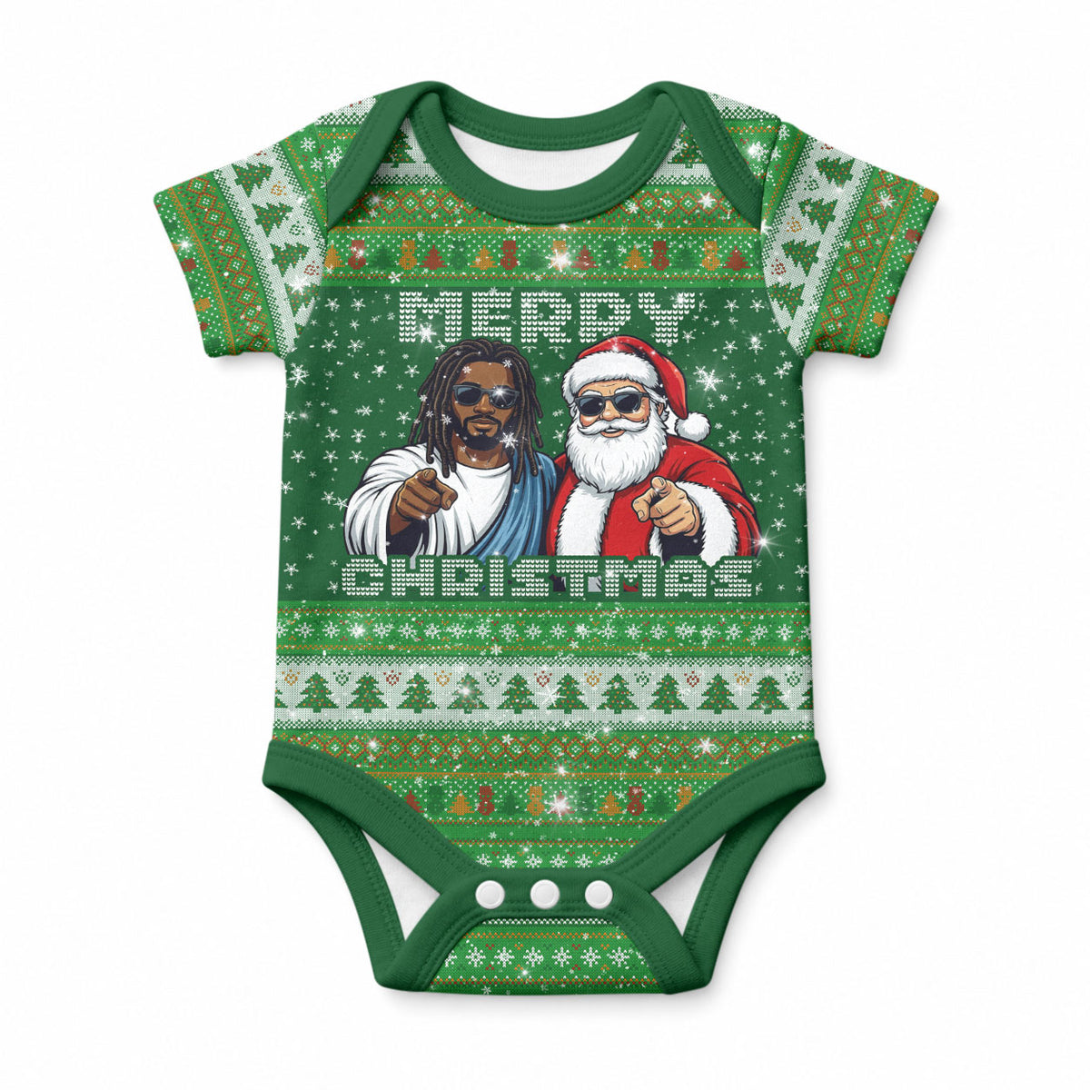 Black Jesus Merry Christmas Baby Onesie Santa Claus Africa - Religious Faith Holiday