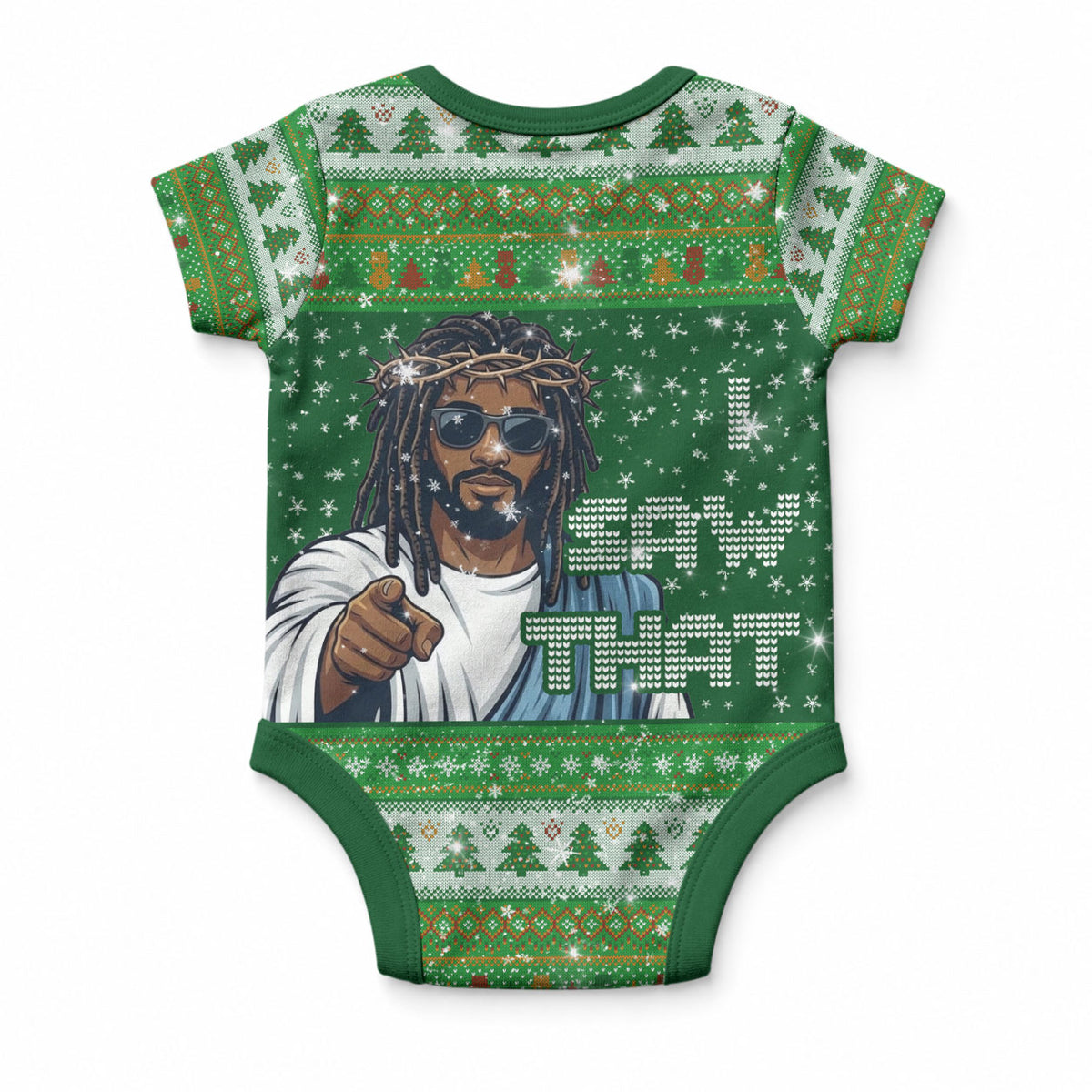 Black Jesus Merry Christmas Baby Onesie Santa Claus Africa - Religious Faith Holiday