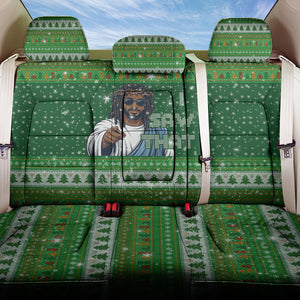 Black Jesus Merry Christmas Back Car Seat Cover Santa Claus Africa - Religious Faith Holiday