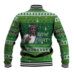 Black Jesus Merry Christmas Baseball Jacket Santa Claus Africa - Religious Faith Holiday