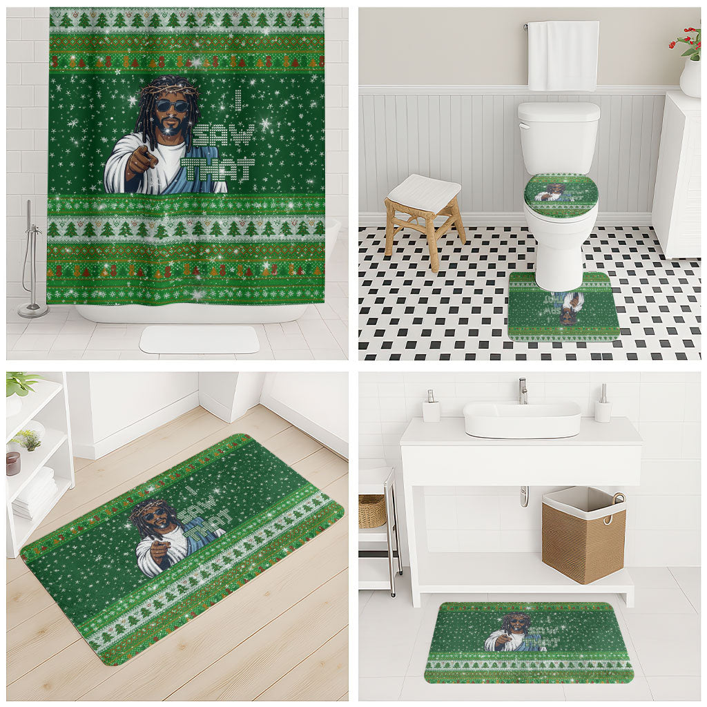 Black Jesus Merry Christmas Bathroom Set Santa Claus Africa - Religious Faith Holiday