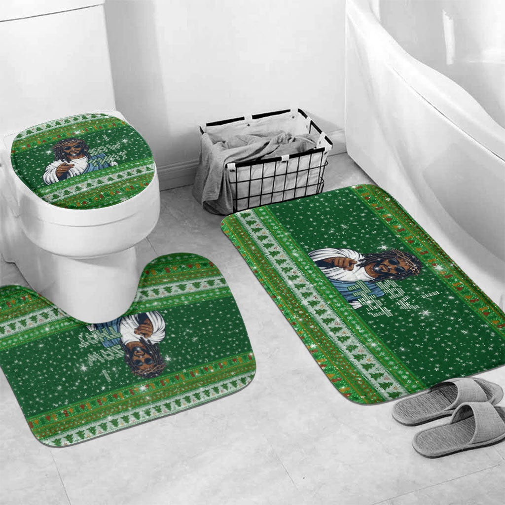 Black Jesus Merry Christmas Bathroom Set Santa Claus Africa - Religious Faith Holiday