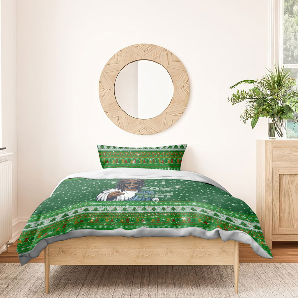 Black Jesus Merry Christmas Bedding Set Santa Claus Africa - Religious Faith Holiday
