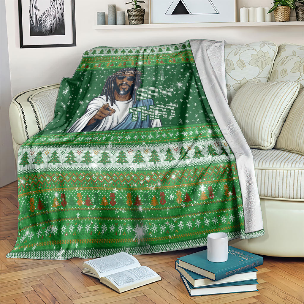 Black Jesus Merry Christmas Blanket Santa Claus Africa - Religious Faith Holiday