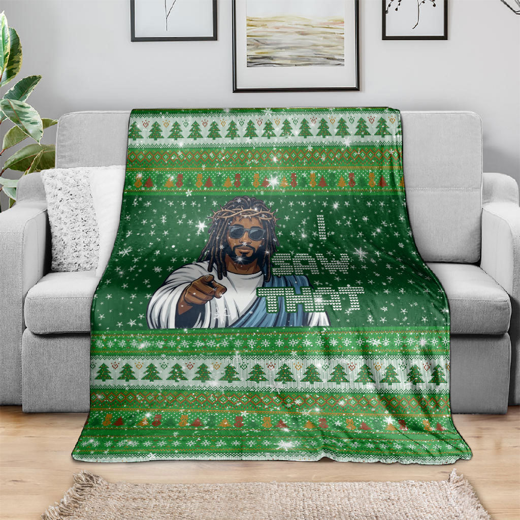 Black Jesus Merry Christmas Blanket Santa Claus Africa - Religious Faith Holiday