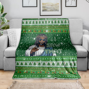 Black Jesus Merry Christmas Blanket Santa Claus Africa - Religious Faith Holiday