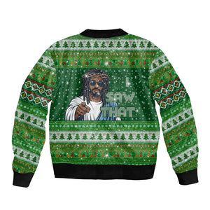 Black Jesus Merry Christmas Bomber Jacket Santa Claus Africa - Religious Faith Holiday