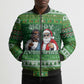 Black Jesus Merry Christmas Bomber Puffer Jacket Santa Claus Africa - Religious Faith Holiday
