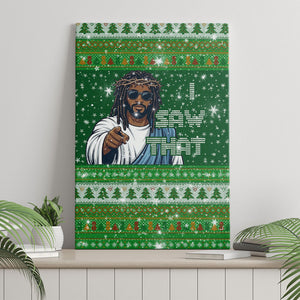 Black Jesus Merry Christmas Canvas Wall Art Santa Claus Africa - Religious Faith Holiday