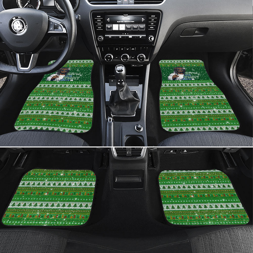 Black Jesus Merry Christmas Car Mats Santa Claus Africa - Religious Faith Holiday