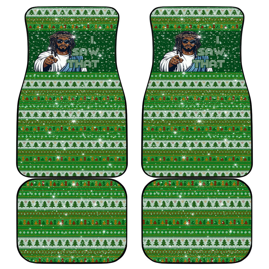 Black Jesus Merry Christmas Car Mats Santa Claus Africa - Religious Faith Holiday